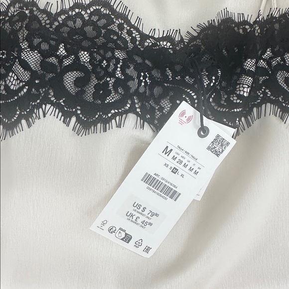 SATIN EFFECT LACE TOP ZW COLLECTION - Picture 9 of 11